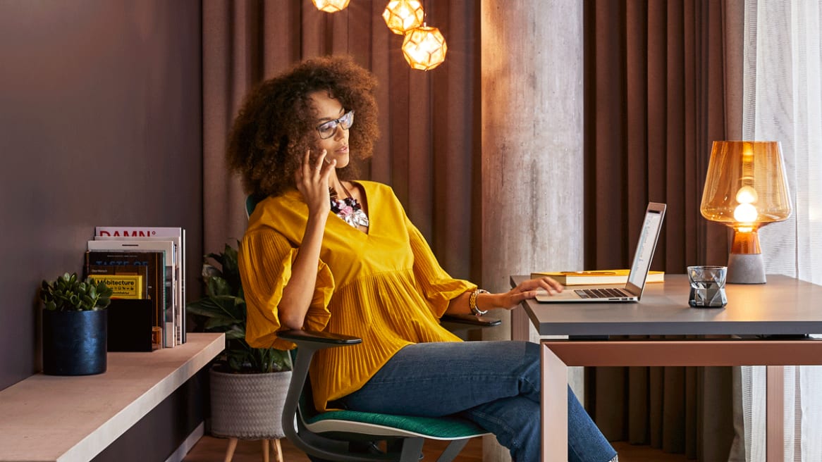 Woman on a Steelcase Silq Office chair