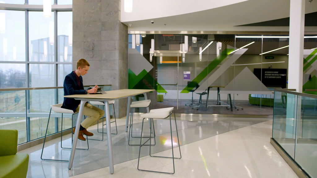 Steelcase Scoop Stools and the Coalesse Potrero415 Table.