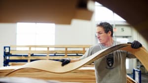 A man working with wood